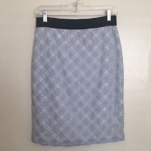 Ann Taylor Blue Eyelet Skirt